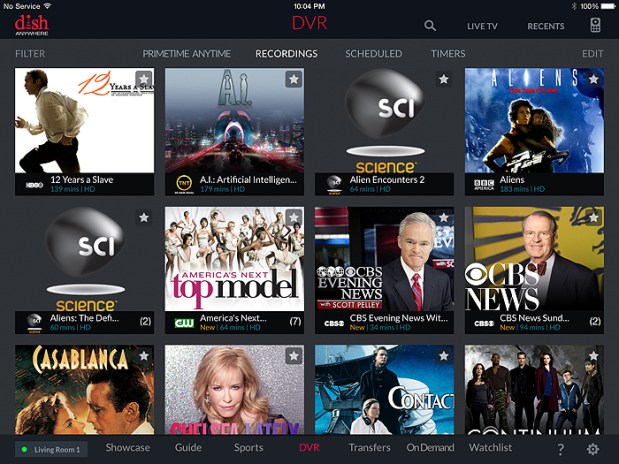 DISH Anywhere - DVR Screen