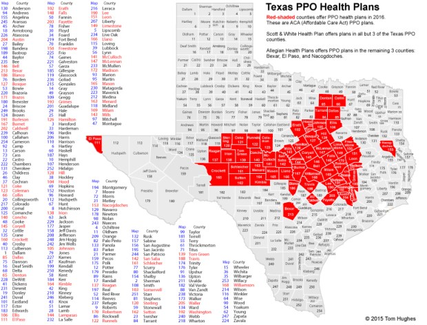 Texas PPO Counties - 2016